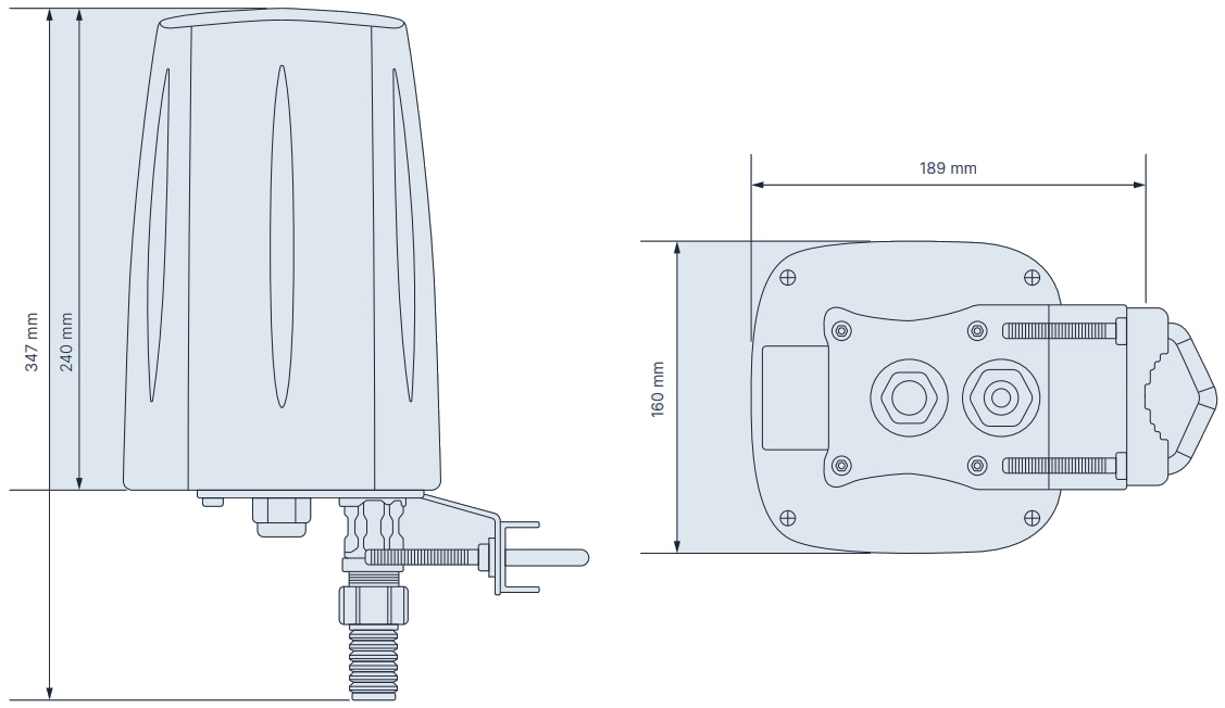 Mechanical Drawing - Teltonika PR1IC970 Outdoor LTE/WI-FI/GPS/BLUETOOTH® Antenna